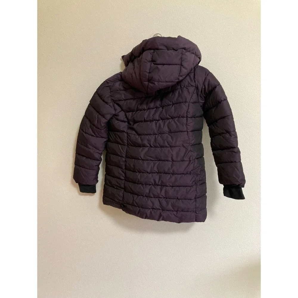 All in Motion Purple Puffer Jacket Kids Size M Medium 7/8 Full‎ Zip with Hood